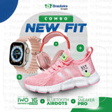 Combo Newfit Advanced 3x1 TÊNIS SNEAKER NEWFIT PRO + IWO SERIES 9 ULTRA + FONE BLUETOOTH ADVANCED PRO | FRETE GRÁTIS |