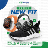 Combo Newfit Advanced 3x1 TÊNIS SNEAKER NEWFIT PRO + IWO SERIES 9 ULTRA + FONE BLUETOOTH ADVANCED PRO | FRETE GRÁTIS |
