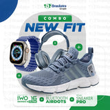 Combo Newfit Advanced 3x1 TÊNIS SNEAKER NEWFIT PRO + IWO SERIES 9 ULTRA + FONE BLUETOOTH ADVANCED PRO | FRETE GRÁTIS |