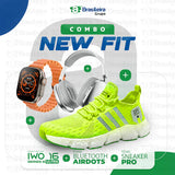 Combo Newfit Advanced 3x1 TÊNIS SNEAKER NEWFIT PRO + IWO SERIES 9 ULTRA + FONE BLUETOOTH ADVANCED PRO | FRETE GRÁTIS |