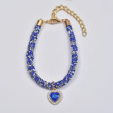Luxury Crystal Dogs Collar Love Pendant Necklace Pet Collar Adjustable Small Dog Cat Neck Ring Rhinestone Collar Pet Accessories