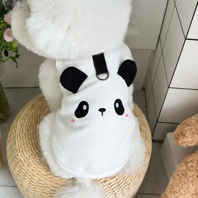 Animal Embroidery Dog Vest Fashion Thin Dog Clothes Summer Puppy Pullovers Soft Waffle Cat Shirt Pet Vest Bichon Poodle Costume