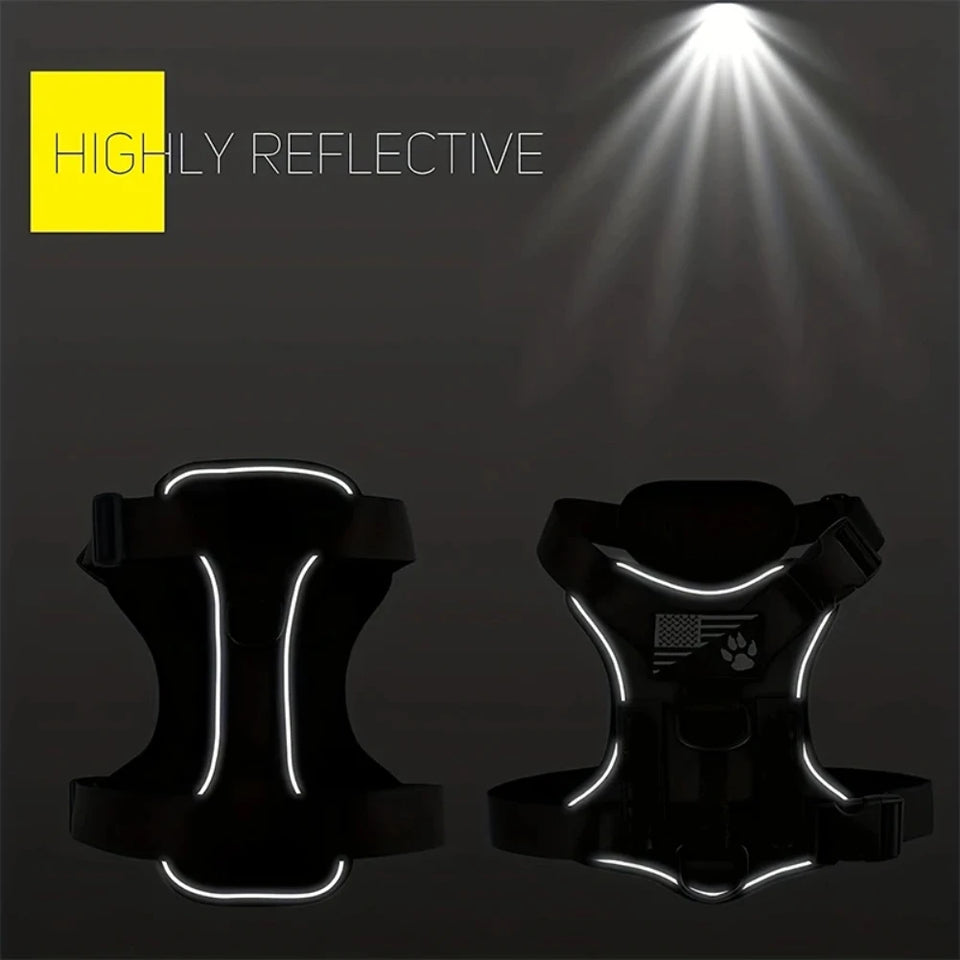 para Service Dog Harness, Reflective Dog Vest Harness with 5 PCS Patches, Adjustable Soft Oxford Pet Harness, Inner Layer Mesh, Easy